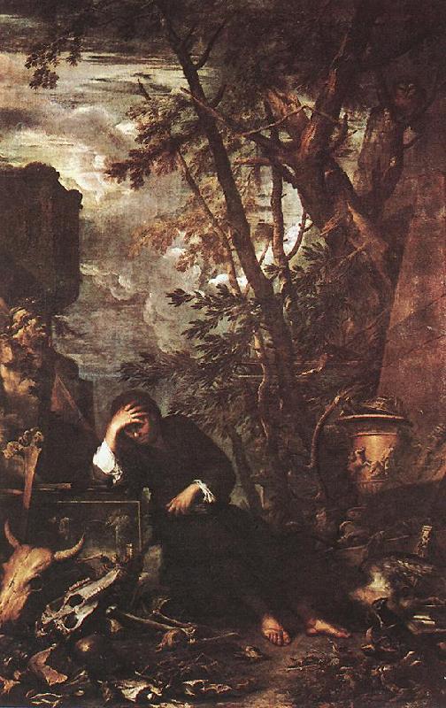 ROSA, Salvator Democritus in Meditation af oil painting image